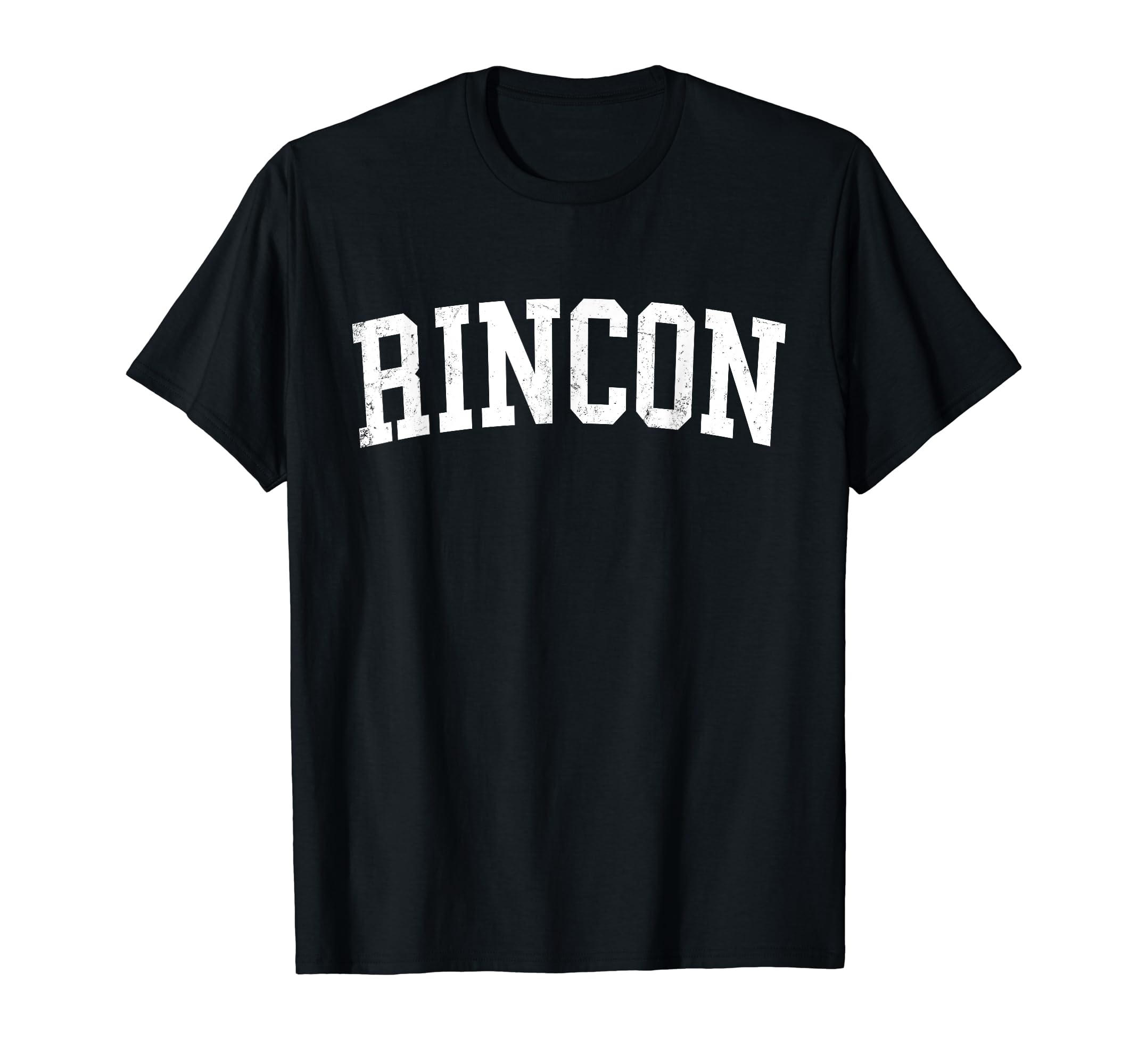 Rincon Ga Distressed White Varsity T-Shirt - Novelty Apparel for Adults - T-Shirt, Sweatshirt, Hoodie