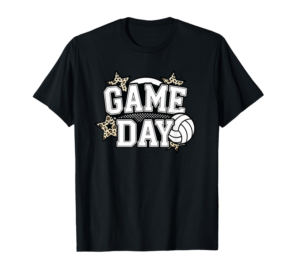 Volleyball Game Day Leopard T-Shirt - Custom Art Print Men Women - T-Shirt, Sweatshirt, Hoodie