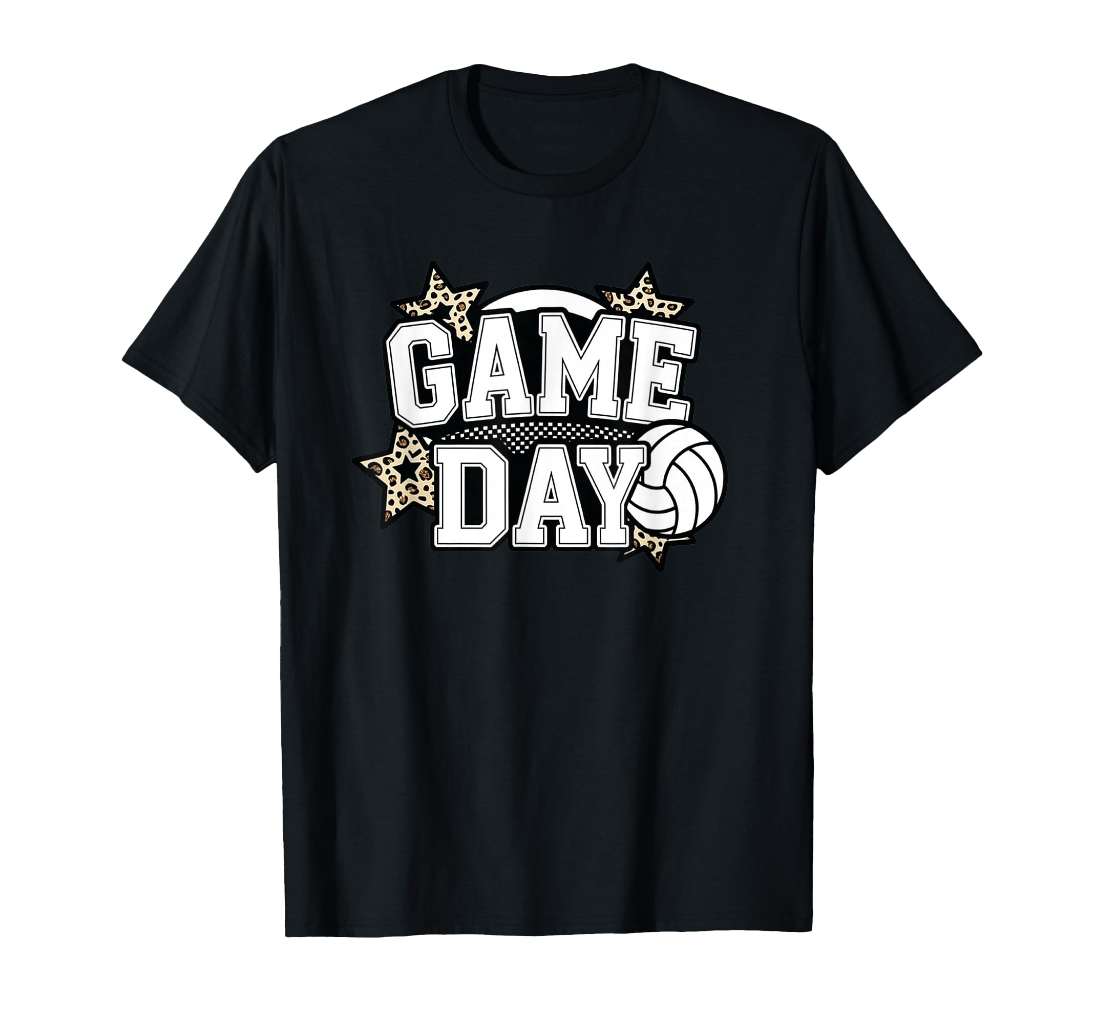 Volleyball Game Day Leopard T-Shirt - Custom Art Print Men Women - T-Shirt, Sweatshirt, Hoodie