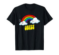 Obese Funny Sarcastic 80S Rainbow T-Shirt - Casual Everyday Wear Unisex - T-Shirt, Sweatshirt, Hoodie