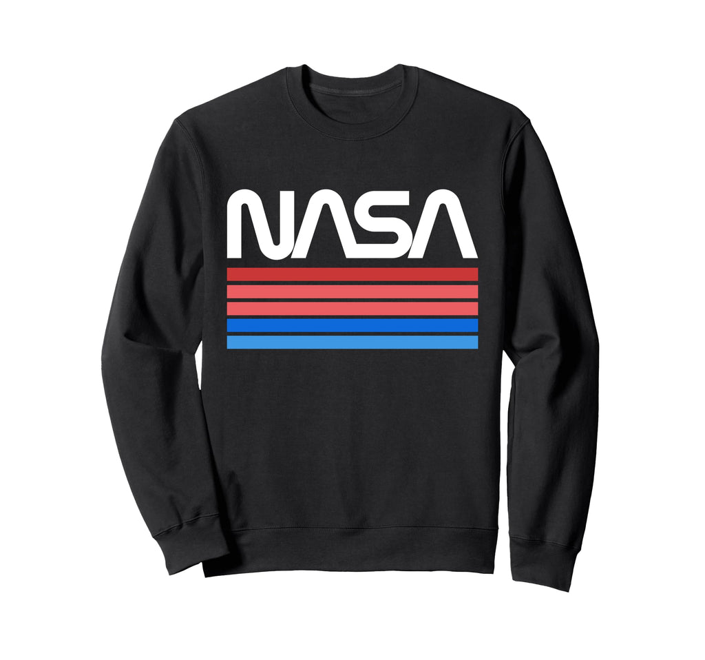Nasa Stripe Worm Logo Sweatshirt - Streetwear Style Unisex - T-Shirt, Sweatshirt, Hoodie