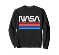Nasa Stripe Worm Logo Sweatshirt - Streetwear Style Unisex - T-Shirt, Sweatshirt, Hoodie
