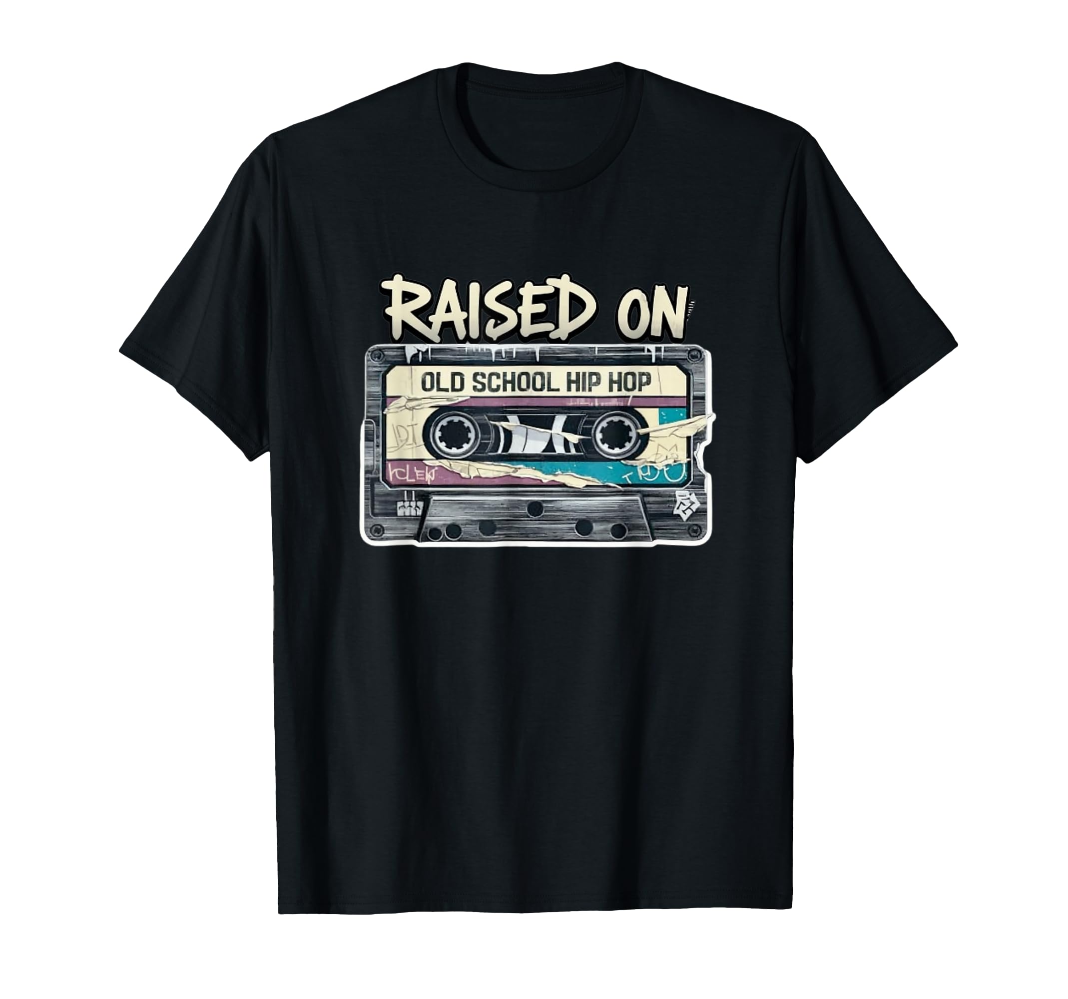 Raised Old School Hip Hop Cassette T-Shirt - Fun Novelty Design for Adults - T-Shirt, Sweatshirt, Hoodie
