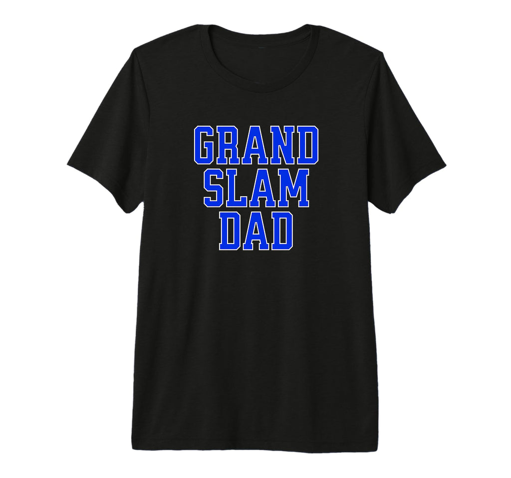 Mens Grand Slam Dad Blue Text Fun T-Shirt - Custom Art Print Men Women - T-Shirt, Sweatshirt, Hoodie