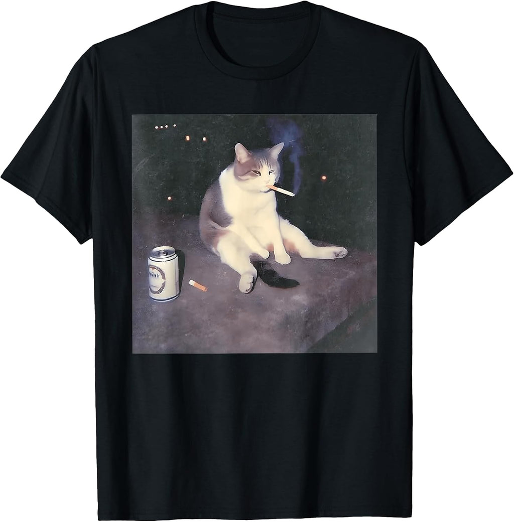 Smoking Black Cat Funny Co. - Adult & Kids T-Shirts, Sweatshirts & Hoodies apparel design preview 1