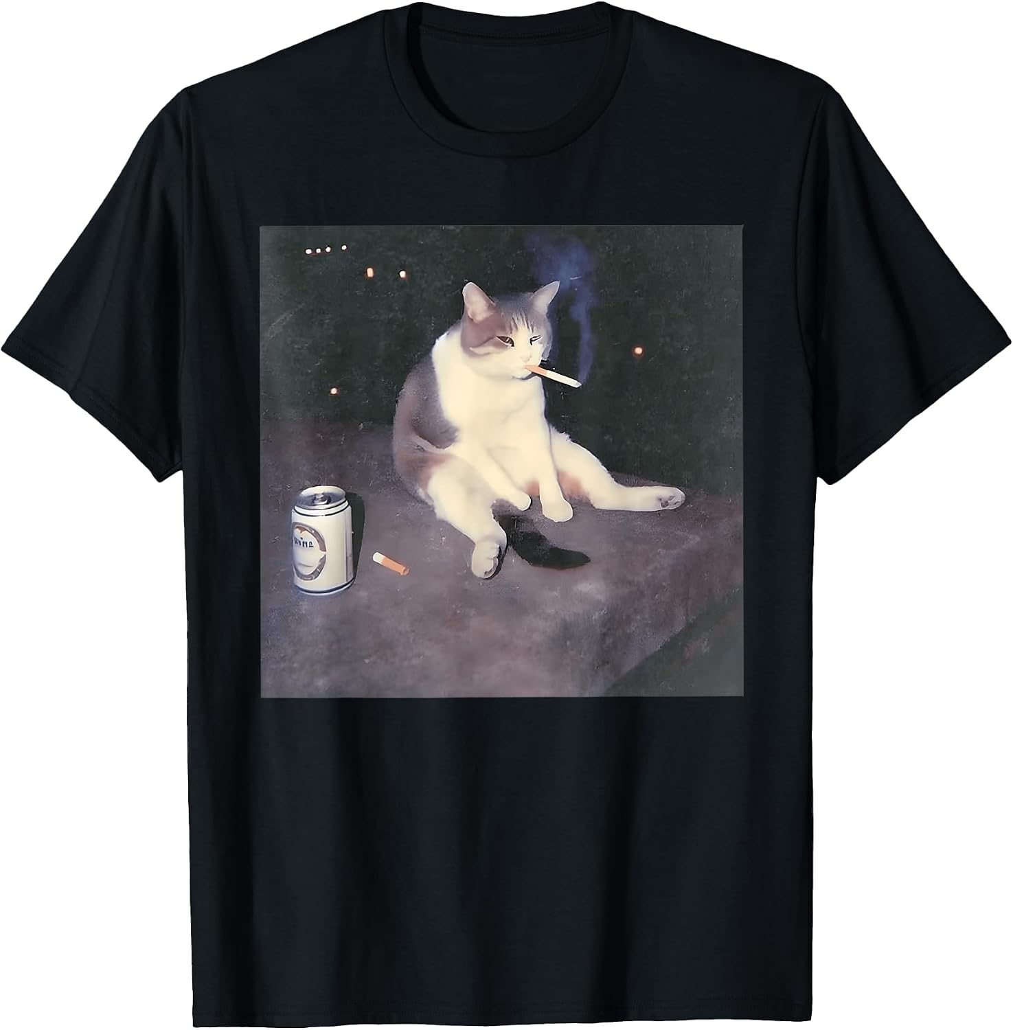 Smoking Black Cat Funny Co. - Adult & Kids T-Shirts, Sweatshirts & Hoodies apparel design preview 1