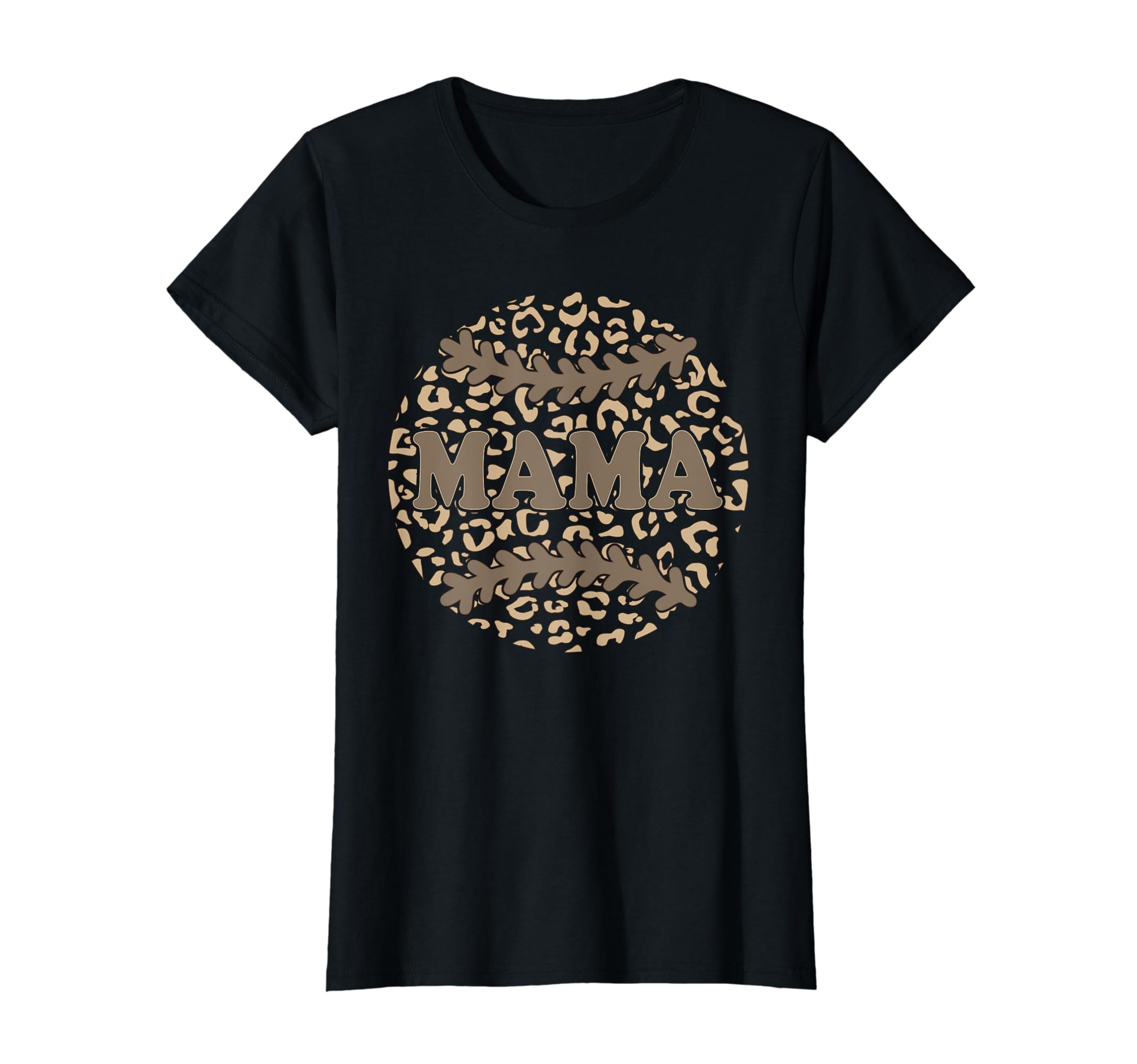 Leopard Baseball Mama Sport Mom Ball Mom T-Shirt - Custom Art Print Unisex - T-Shirt, Sweatshirt, Hoodie