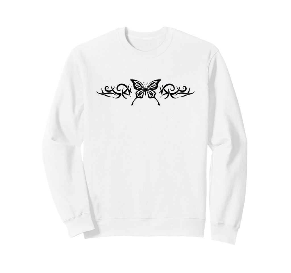 Fairycore Butterfly Tattoo Grunge Sweatshirt - Graphic Print for Adults - T-Shirt, Sweatshirt, Hoodie