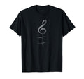 Treble Clef Heartbeat Ekg Distressed T-Shirt - Unique Graphic Men Women - T-Shirt, Sweatshirt, Hoodie