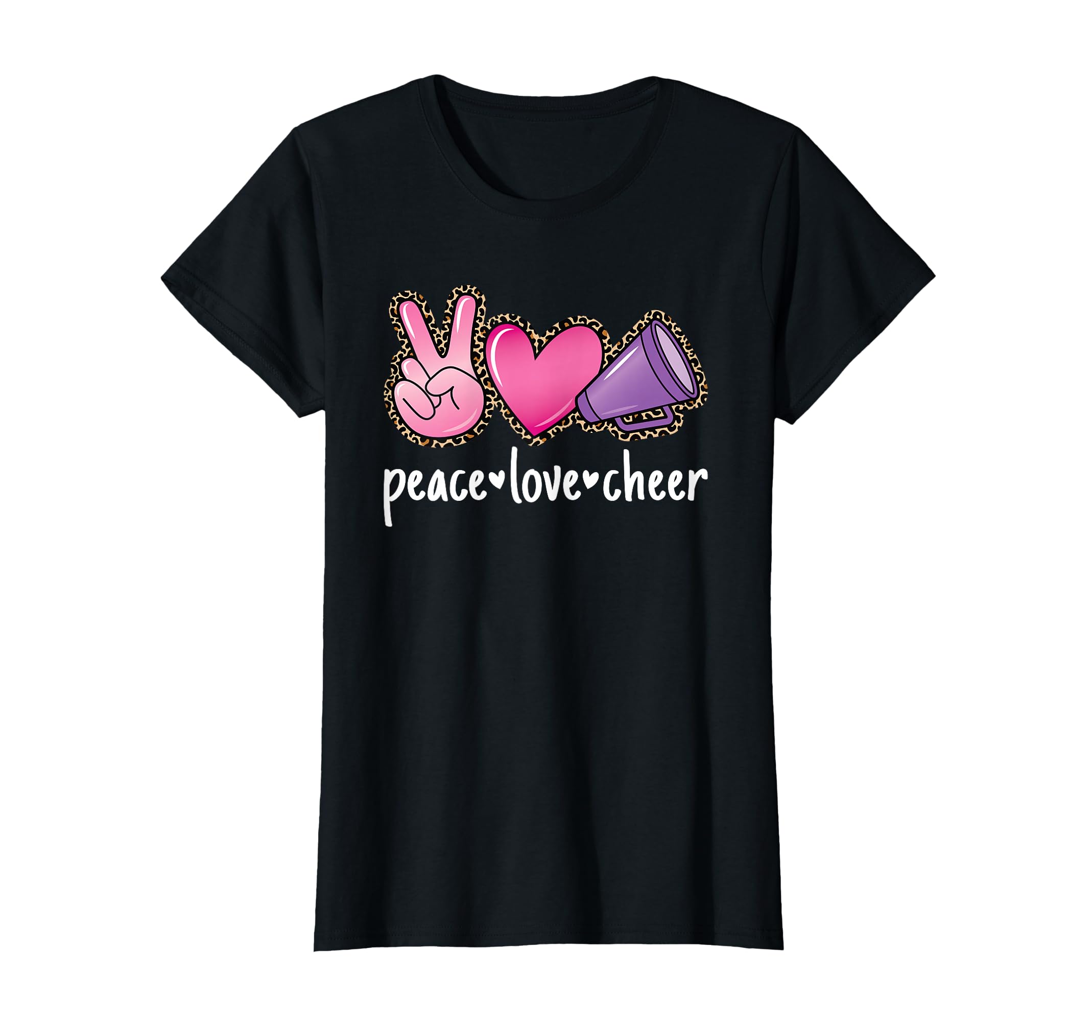 Peace Love Cheer Cheerleader T-Shirt - Unique Graphic for Adults - T-Shirt, Sweatshirt, Hoodie