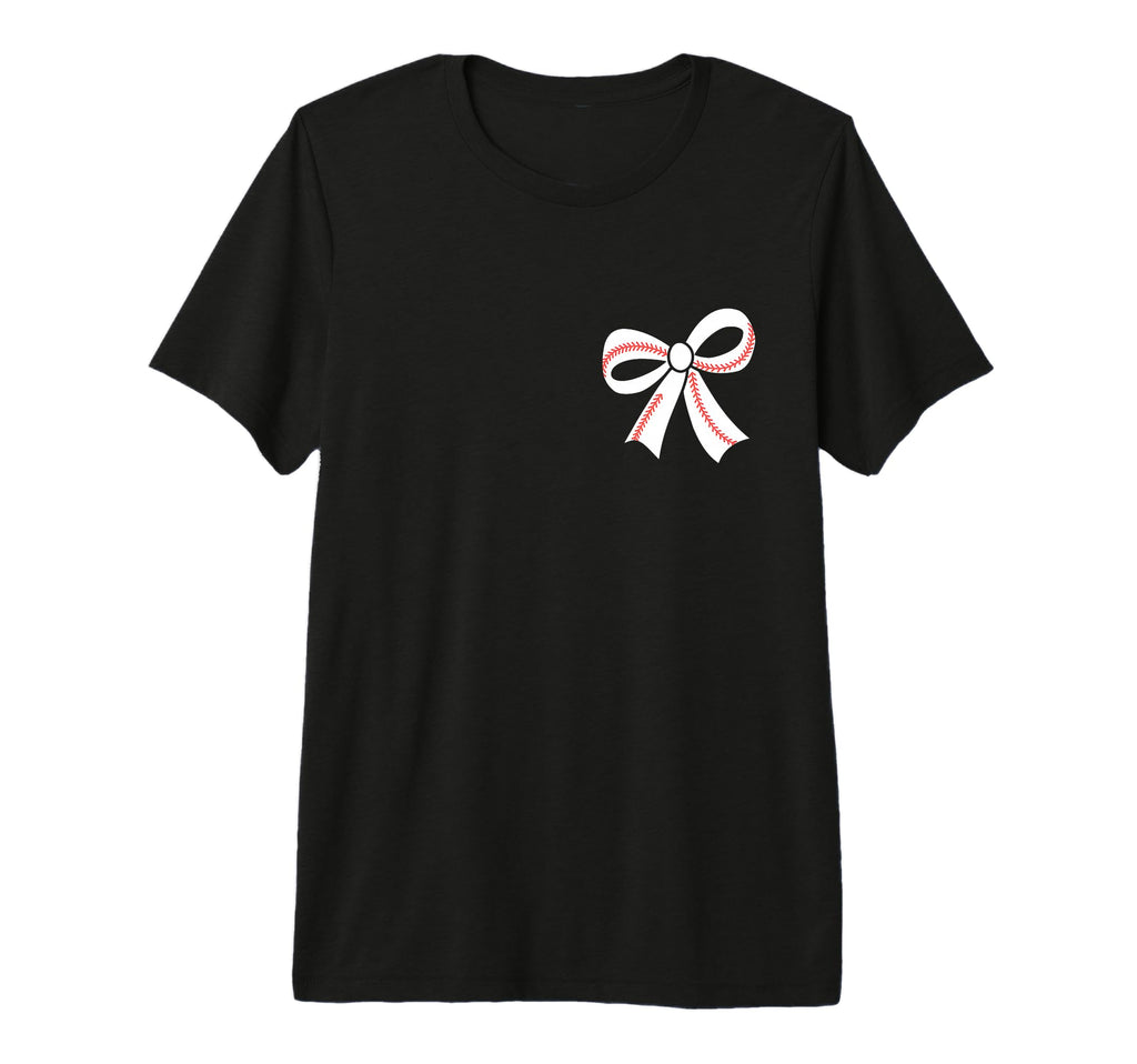 Baseball Bow Baseball Mom Mama Tri Blend T-Shirt - Trendy Graphic Unisex - T-Shirt, Sweatshirt, Hoodie