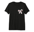 Baseball Bow Baseball Mom Mama Tri Blend T-Shirt - Trendy Graphic Unisex - T-Shirt, Sweatshirt, Hoodie