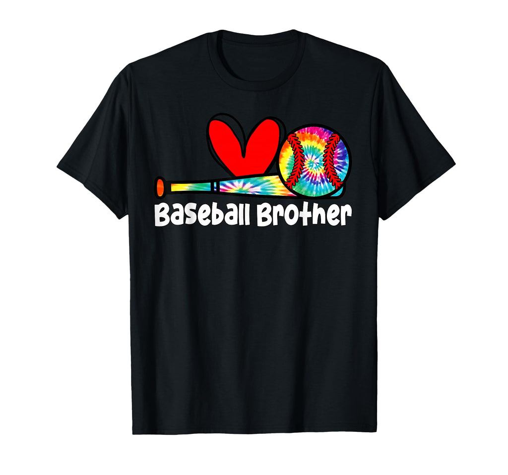 Baseball Brother Tie Dye Heart Ball T-Shirt - Unique Graphic Men Women - T-Shirt, Sweatshirt, Hoodie