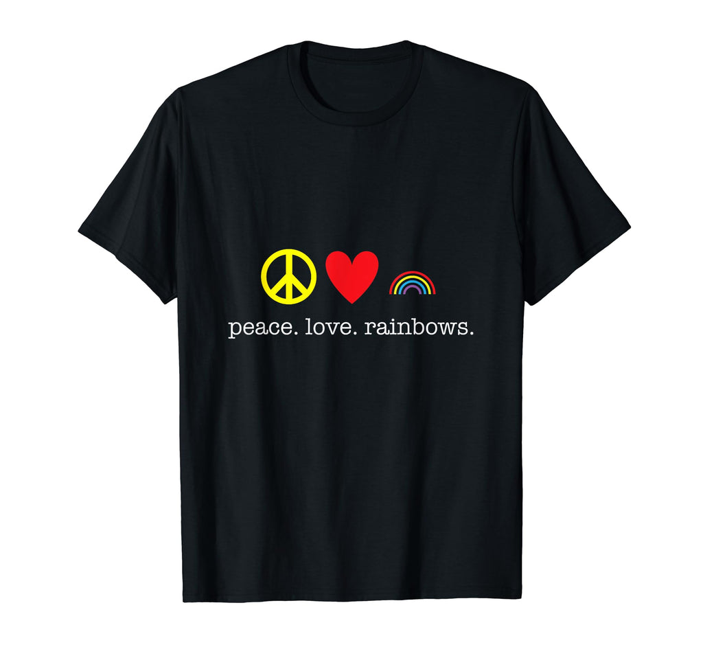 Fun Rainbow Peace And Love T-Shirt - Novelty Apparel Unisex - T-Shirt, Sweatshirt, Hoodie