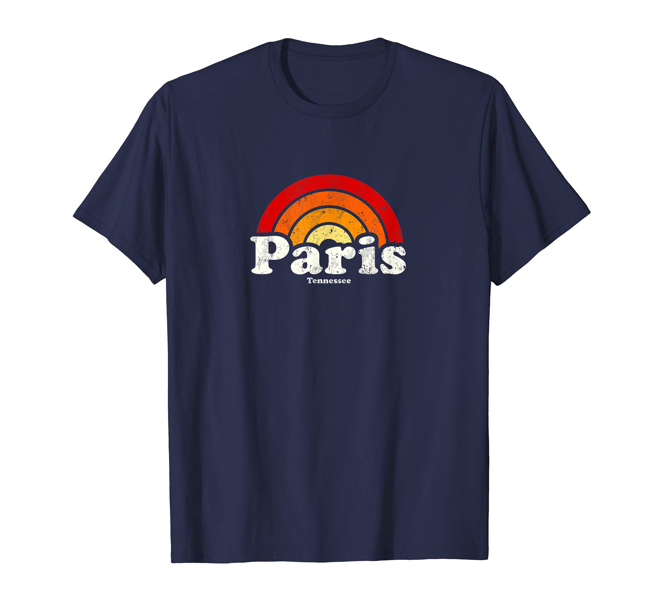 Paris Tennessee Tn 70S Rainbow T-Shirt - Minimalist Print Unisex - T-Shirt, Sweatshirt, Hoodie