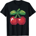 Retro 8-bit Gamers Pixel Art Cherries Fruit - Adult & Kids T-Shirts, Sweatshirts & Hoodies apparel design preview 1