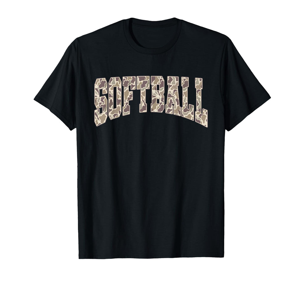 Camo Game Day Softball Season T-Shirt - Aesthetic Graphic for Adults - T-Shirt, Sweatshirt, Hoodie