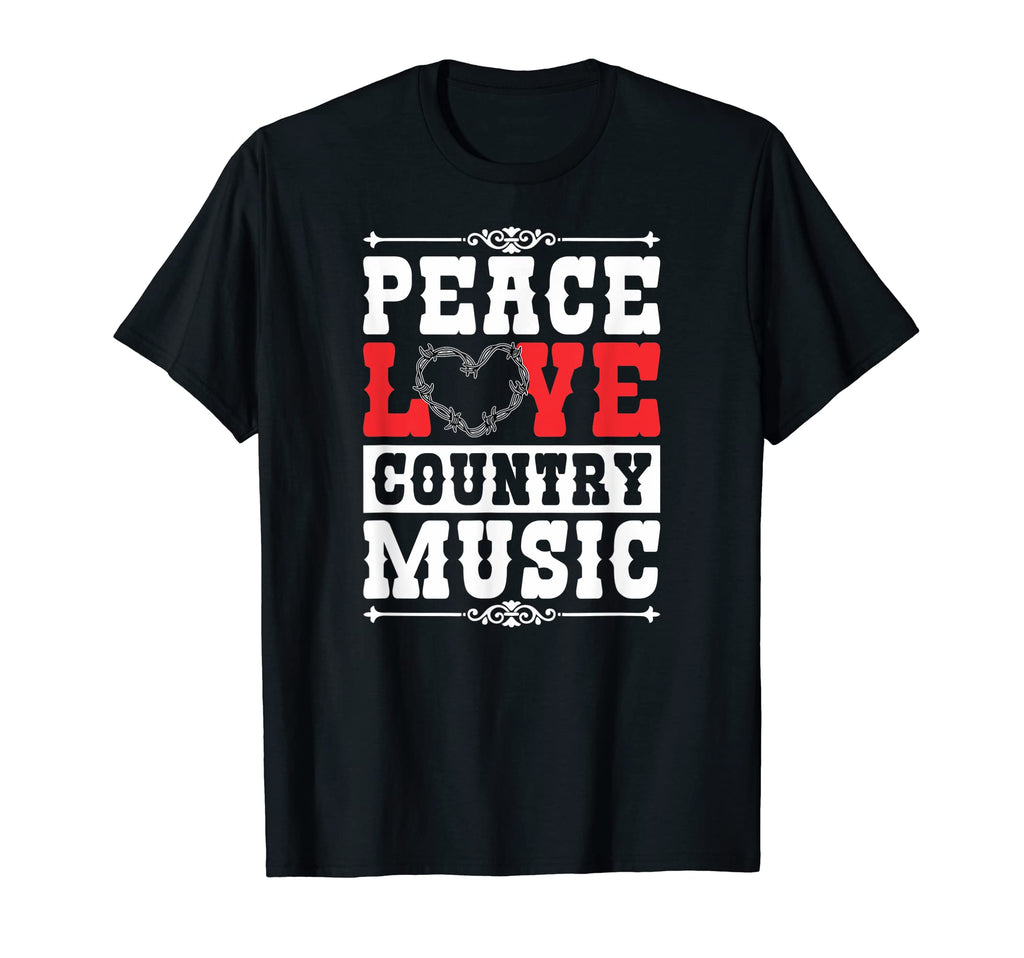 Peace Love Country Music Country T-Shirt - Minimalist Print Men Women - T-Shirt, Sweatshirt, Hoodie
