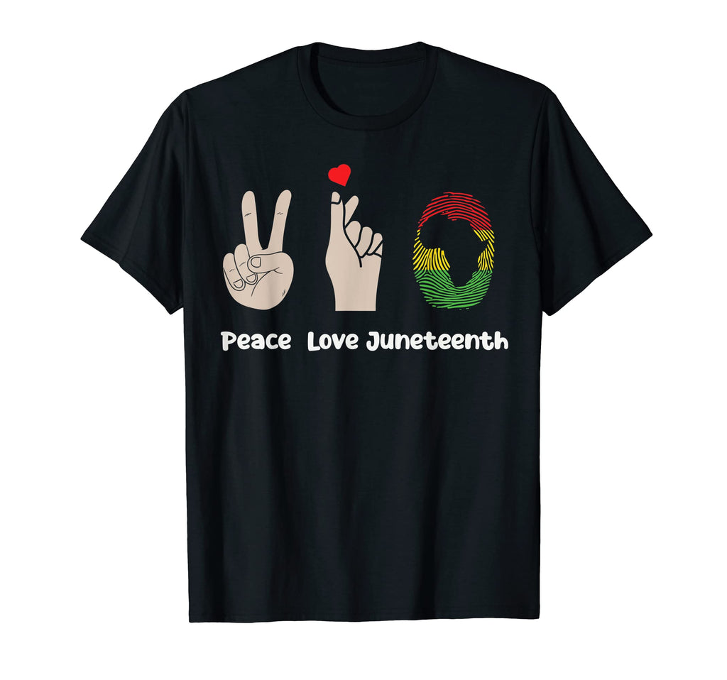 Peace Love Juneteenth Black History T-Shirt - Minimalist Print for Adults - T-Shirt, Sweatshirt, Hoodie