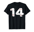 Number 14 Baseball Distressed Team T-Shirt - Minimalist Print Men Women - T-Shirt, Sweatshirt, Hoodie