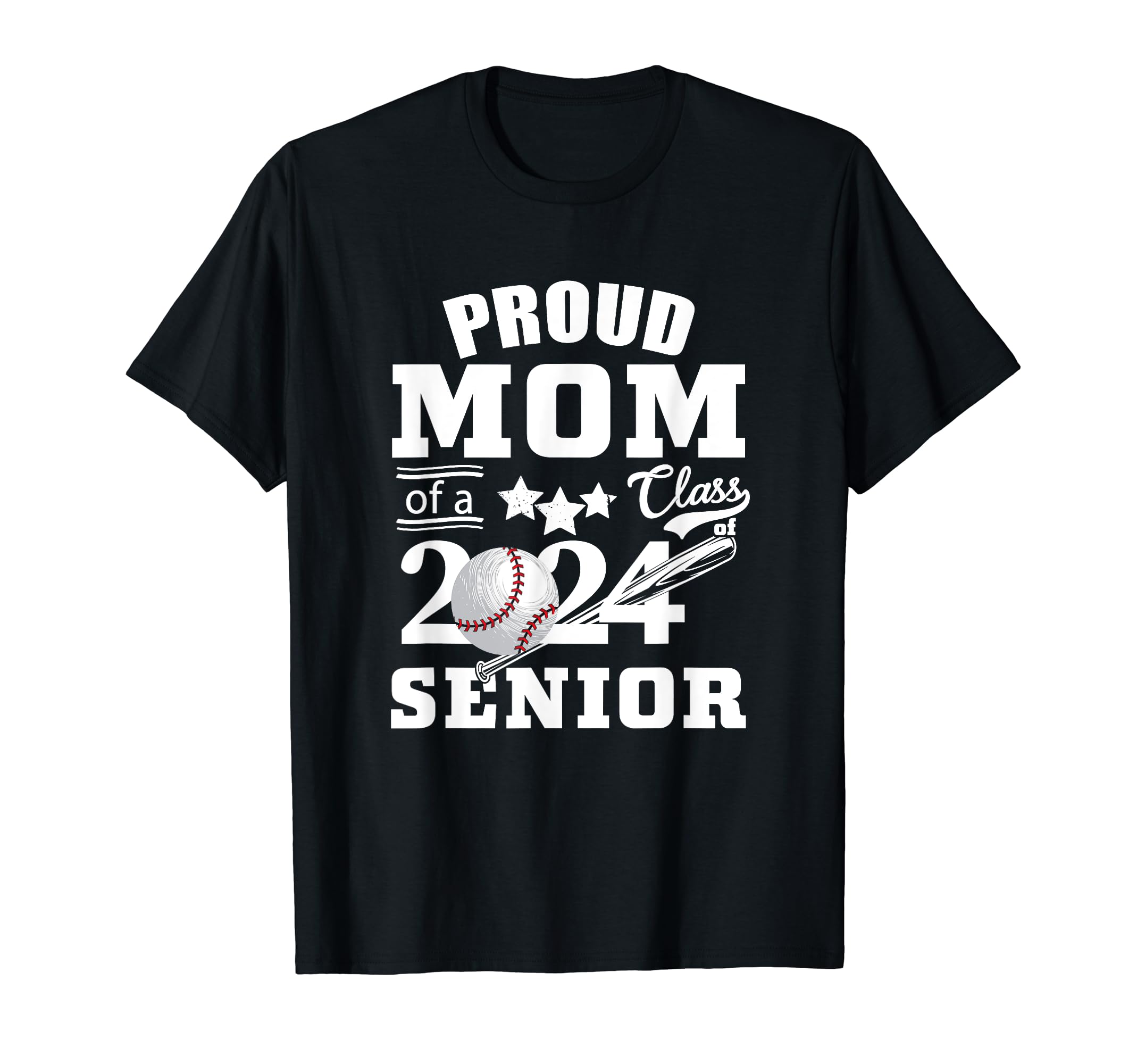 Proud Mom Baseball Senior 2024 Mom T-Shirt - Custom Art Print for Adults - T-Shirt, Sweatshirt, Hoodie