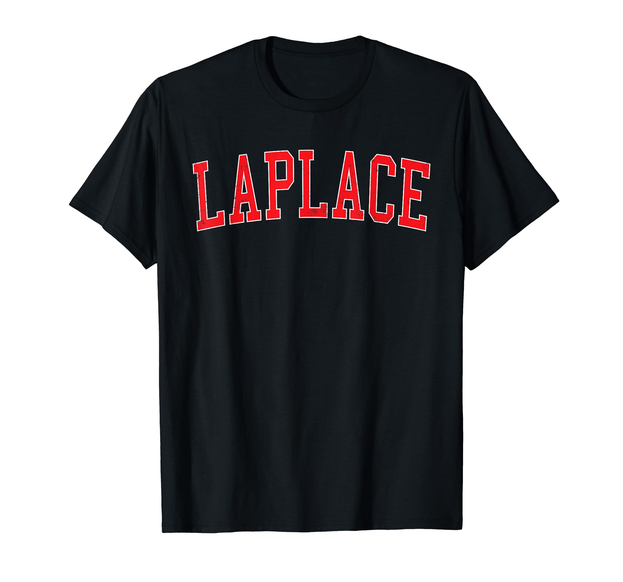 Laplace La Distressed Red Varsity T-Shirt - Custom Art Print Unisex - T-Shirt, Sweatshirt, Hoodie