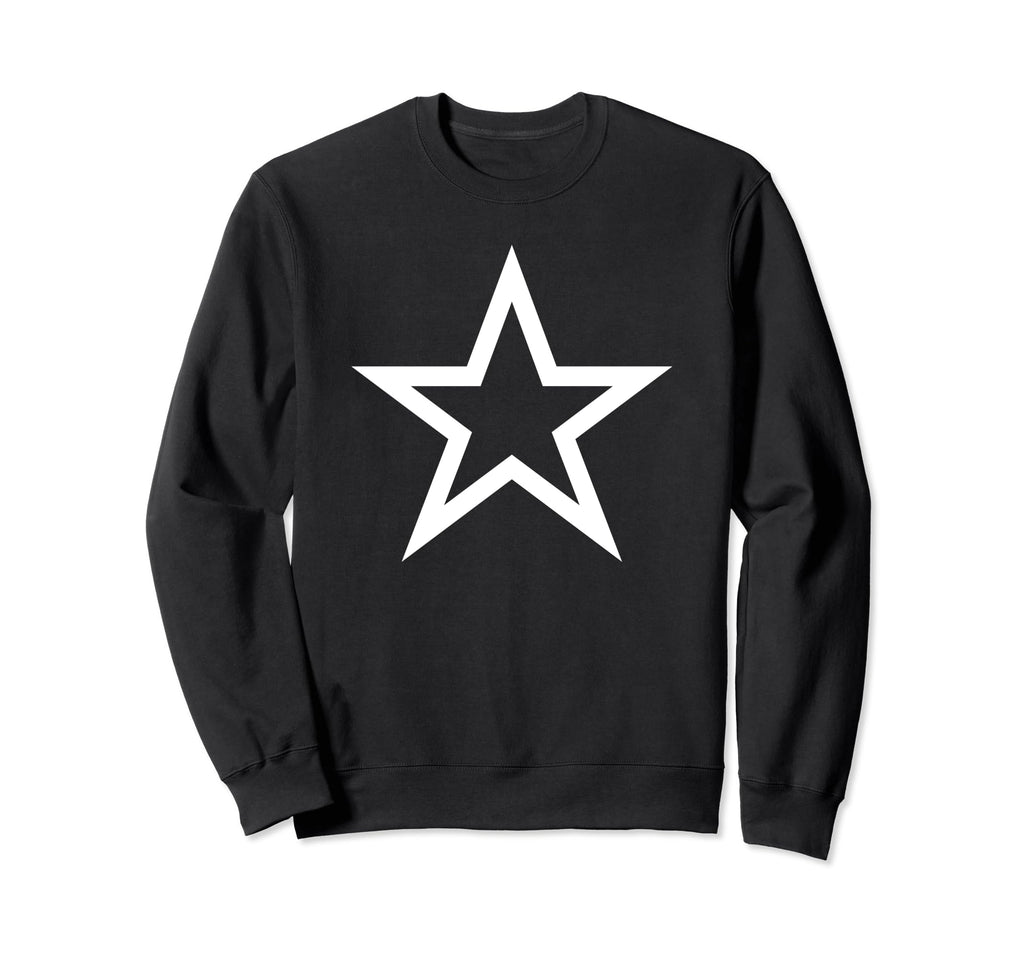 Cyber Y2K Star Front Black And White Sweatshirt - Graphic Print for Adults - T-Shirt, Sweatshirt, Hoodie