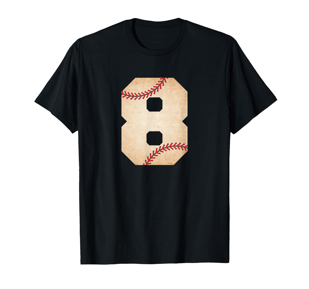 Baseball Number 8 Baseball Fan Mom T-Shirt - Custom Art Print for Adults - T-Shirt, Sweatshirt, Hoodie