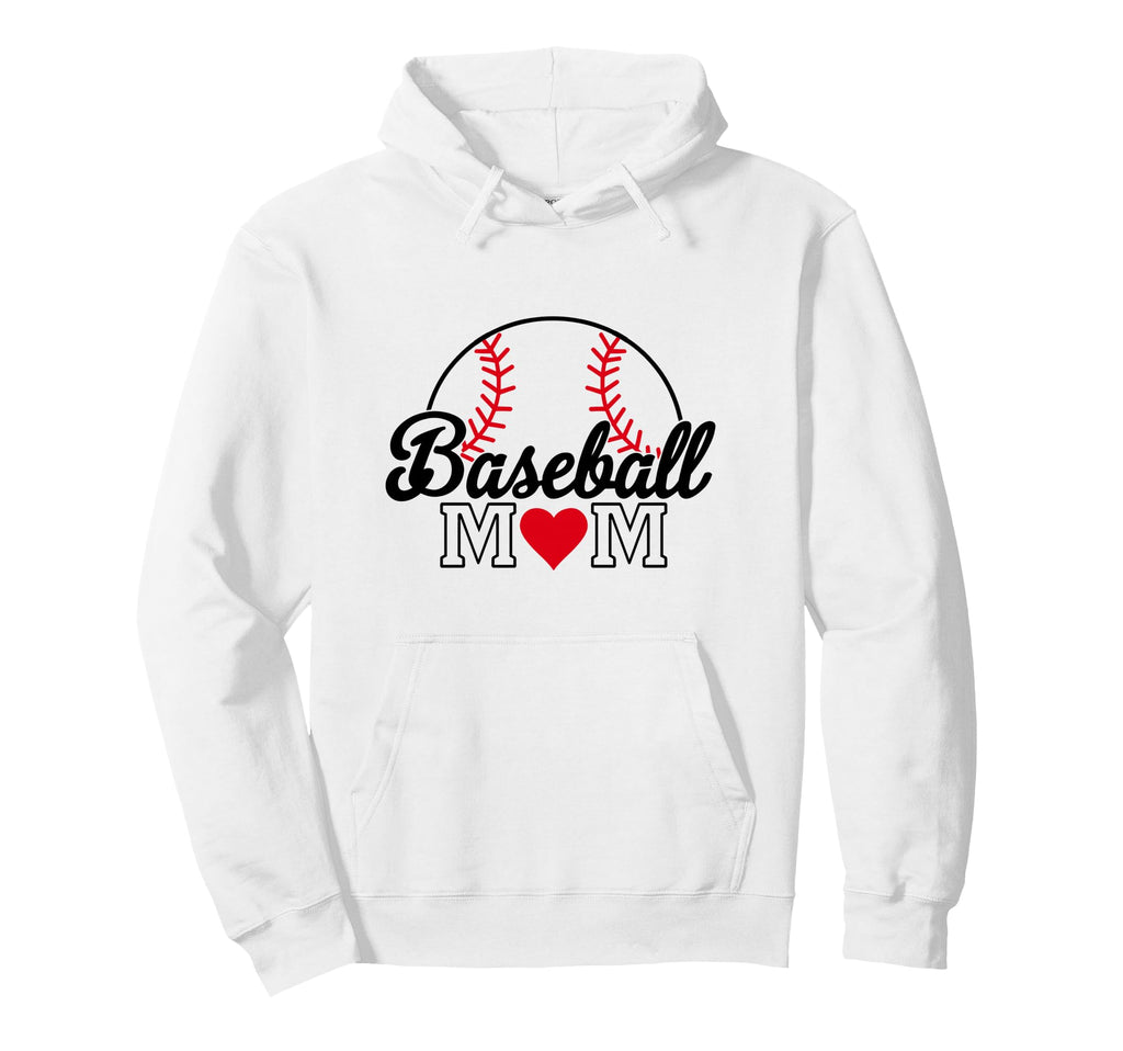 Baseball Mom Red Heart Mothers Day Hoodie - Fun Novelty Design Unisex - T-Shirt, Sweatshirt, Hoodie