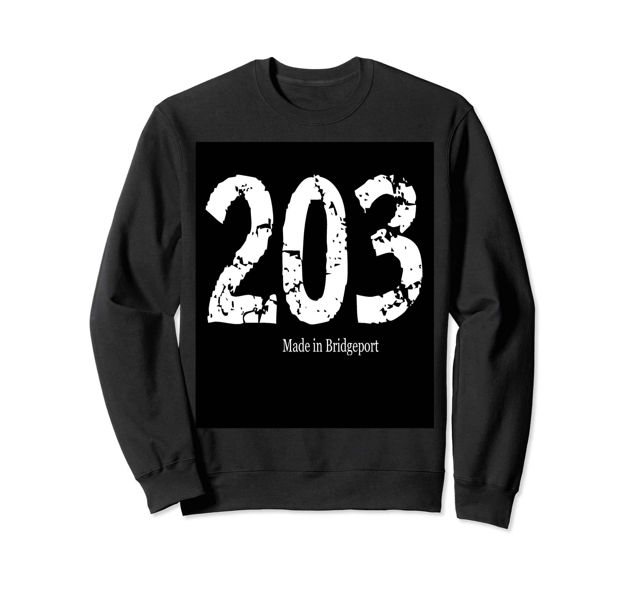 203 Made Bridgeport Distressed Sweatshirt - Custom Art Print for Adults - T-Shirt, Sweatshirt, Hoodie