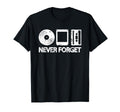 Never Forget Record 8 Track Cassette Tape T-Shirt - Unique Graphic Unisex - T-Shirt, Sweatshirt, Hoodie