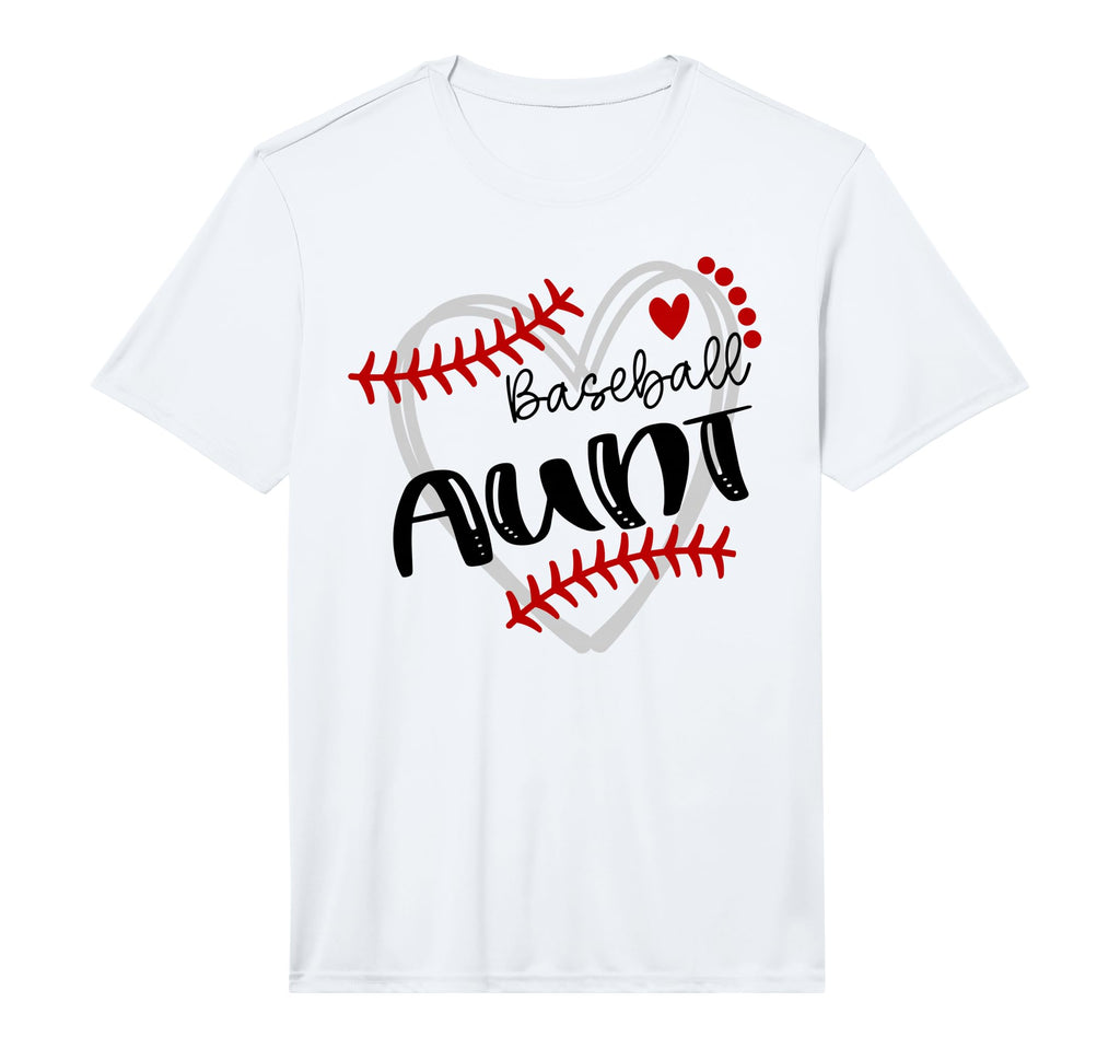 Personalized Baseball Heart Aunt T-Shirt - Fun Novelty Design for Adults - T-Shirt, Sweatshirt, Hoodie