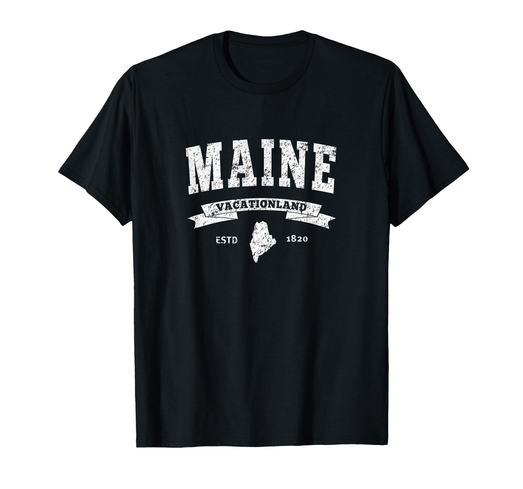 Maine Distressed Me Vacation Land T-Shirt - Trendy Graphic for Adults - T-Shirt, Sweatshirt, Hoodie