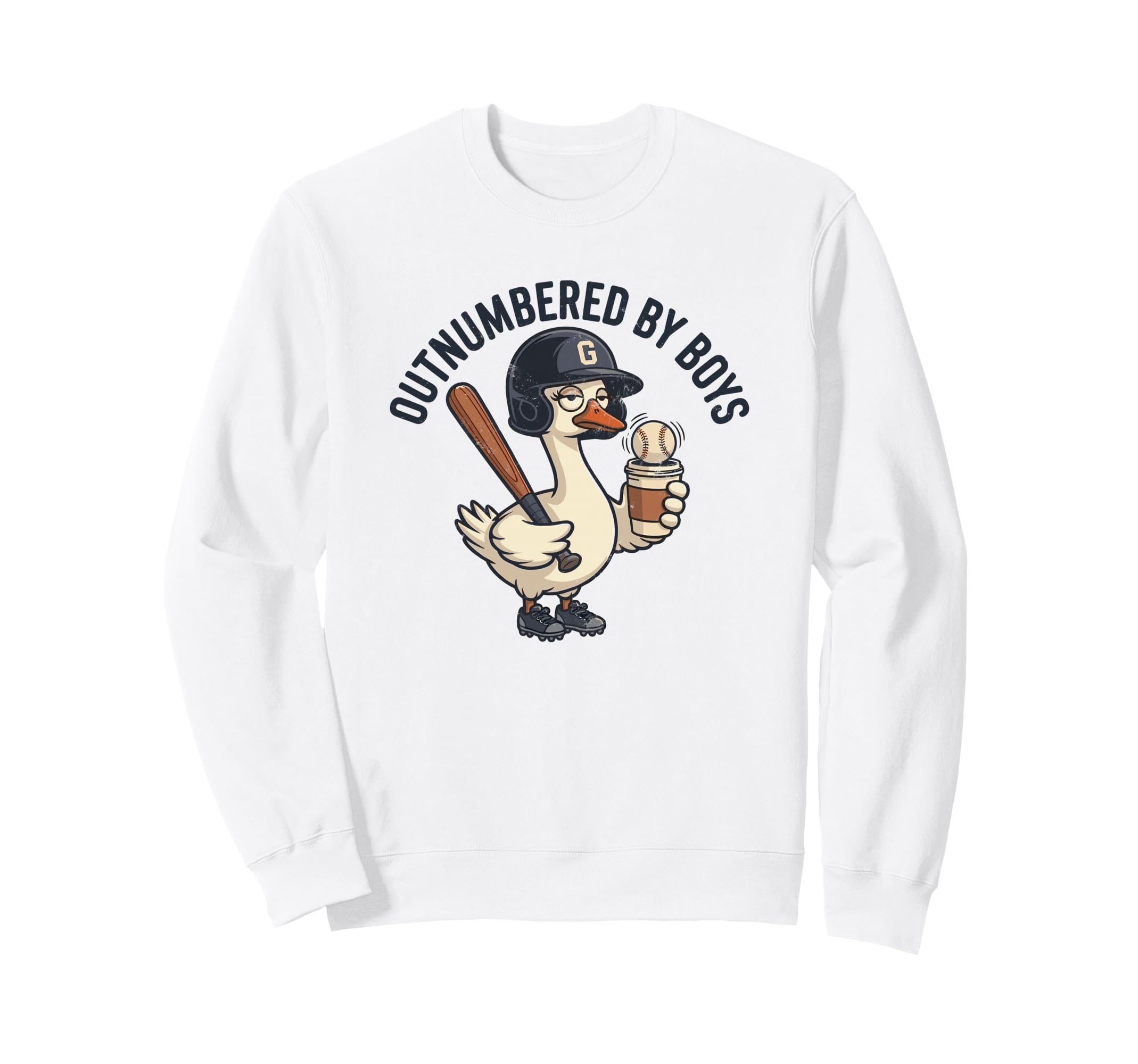 Outnumbered Mom Baseball Mom Sweatshirt - Custom Art Print for Adults - T-Shirt, Sweatshirt, Hoodie