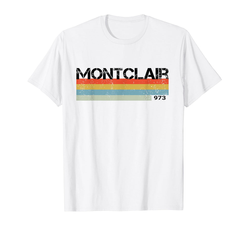 Montclair Nj Area Code 973 Stripes T-Shirt - Aesthetic Graphic for Adults - T-Shirt, Sweatshirt, Hoodie