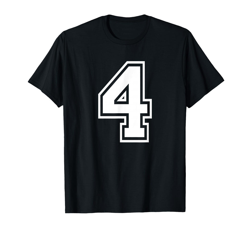 Number 4 Birthday Numbered Uniform T-Shirt - Minimalist Print for Adults - T-Shirt, Sweatshirt, Hoodie