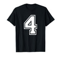 Number 4 Birthday Numbered Uniform T-Shirt - Minimalist Print for Adults - T-Shirt, Sweatshirt, Hoodie