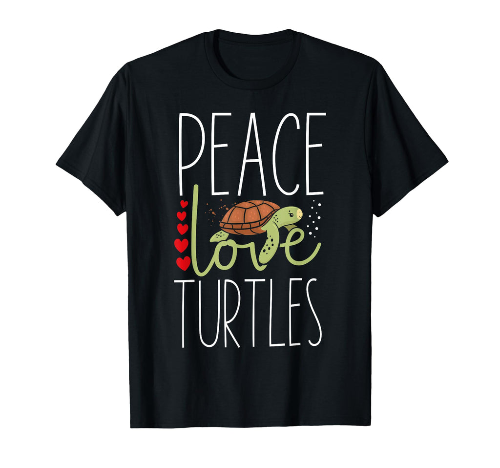 Sea Turtle Tortoise Peace Love Turtles T-Shirt - Custom Art Print Men Women - T-Shirt, Sweatshirt, Hoodie