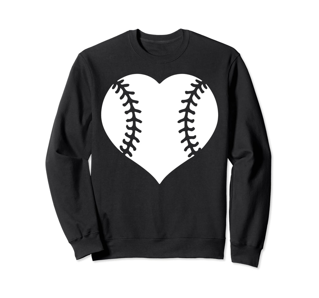 Baseball Heart Mom Dad Funny Sweatshirt - Aesthetic Graphic Men Women - T-Shirt, Sweatshirt, Hoodie