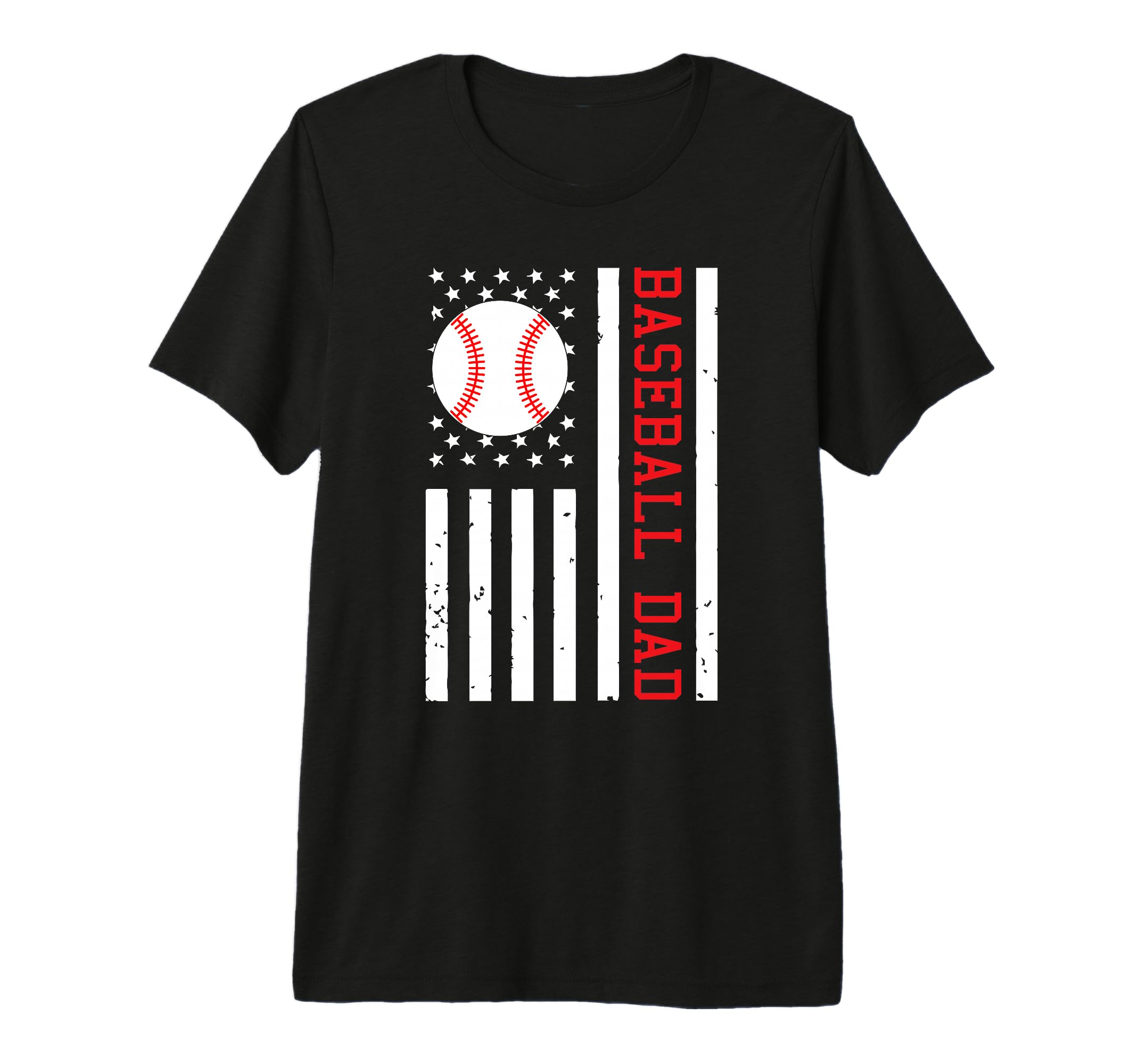 Proud Baseball Dad Usa American Flag T-Shirt - Casual Everyday Wear Unisex - T-Shirt, Sweatshirt, Hoodie