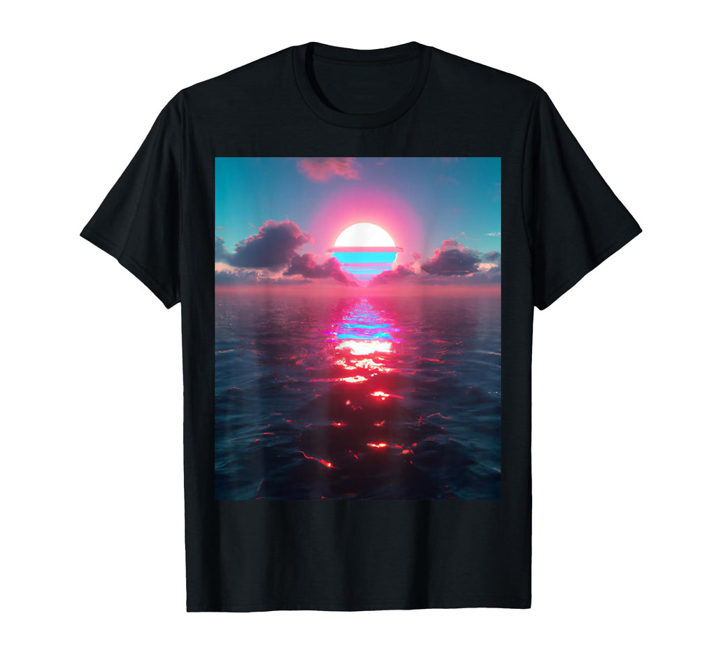 Vaporwave Aesthetic Sunset Above T-Shirt - Unique Graphic Unisex - T-Shirt, Sweatshirt, Hoodie