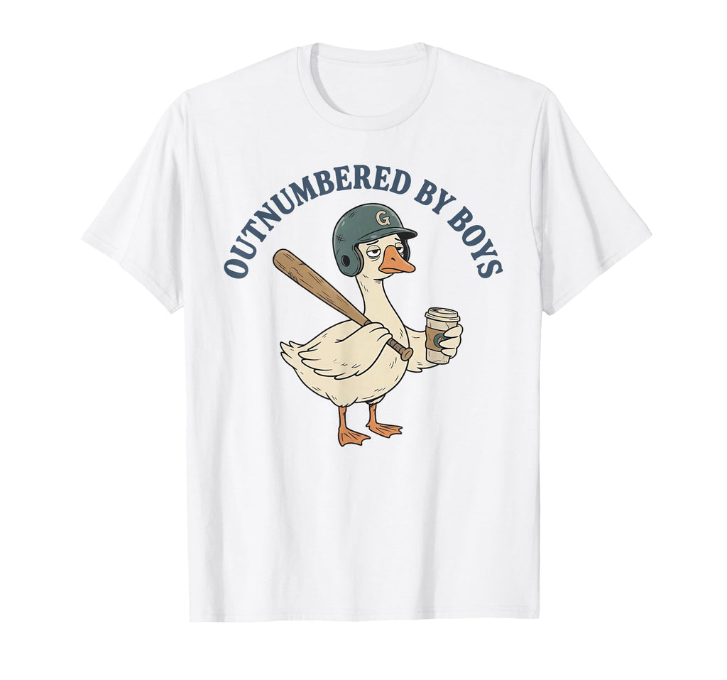 Outnumbered Funny Goose Baseball Mom T-Shirt - Novelty Apparel for Adults - T-Shirt, Sweatshirt, Hoodie