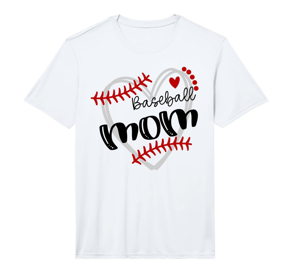 Personalized Baseball Heart Mom T-Shirt - Unique Graphic for Adults - T-Shirt, Sweatshirt, Hoodie
