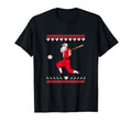 Baseball Pitcher Catcher Holiday Santa T-Shirt - Graphic Print for Adults - T-Shirt, Sweatshirt, Hoodie