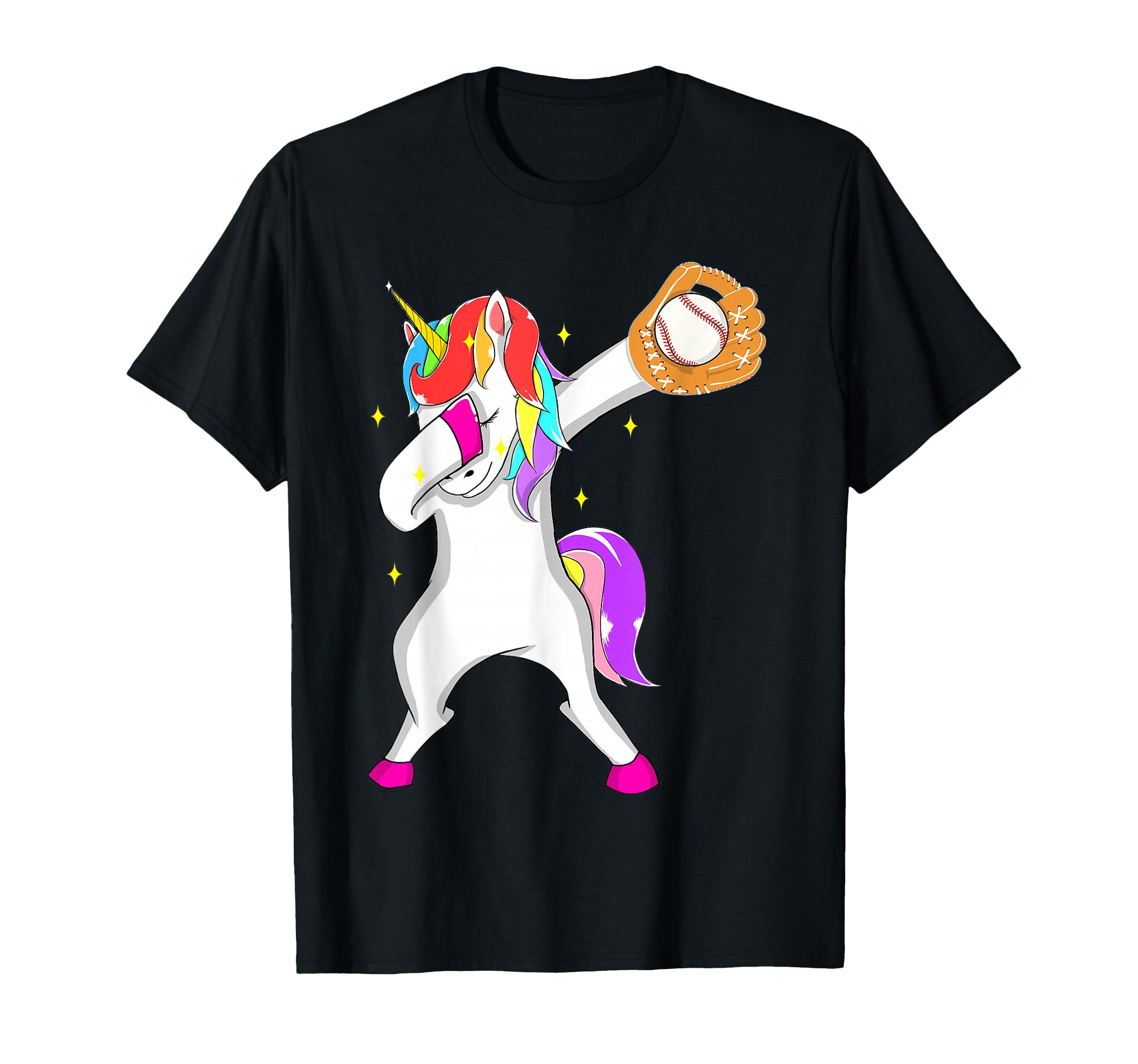 Softball Player Team Dabbing Unicorn T-Shirt - Graphic Print for Adults - T-Shirt, Sweatshirt, Hoodie