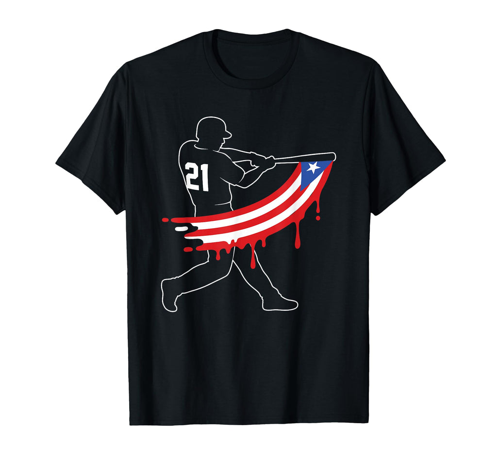 Puerto Rico 21 Baseball Silhouette T-Shirt - Streetwear Style for Adults - T-Shirt, Sweatshirt, Hoodie