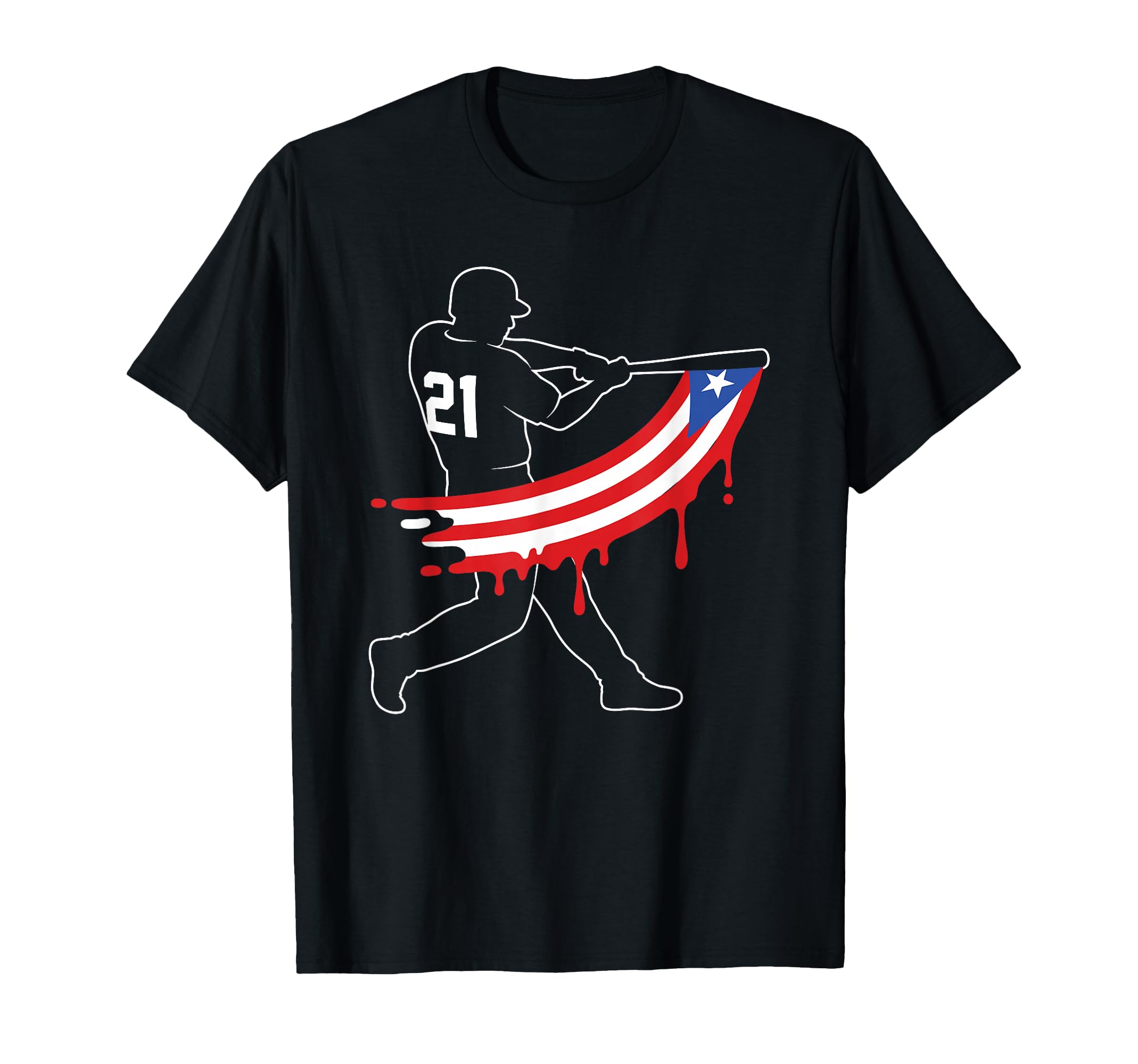 Puerto Rico 21 Baseball Silhouette T-Shirt - Streetwear Style for Adults - T-Shirt, Sweatshirt, Hoodie