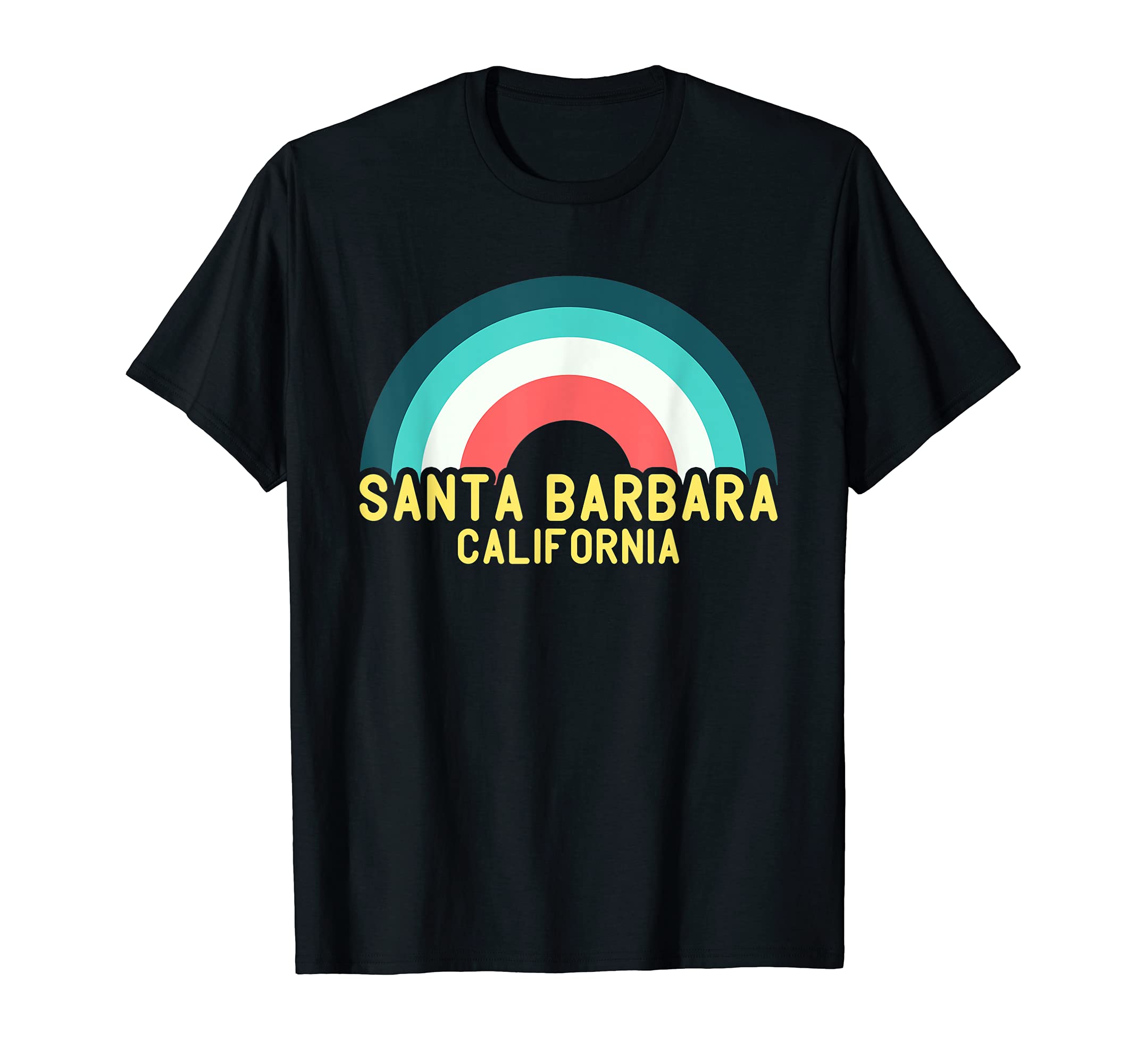 Santa Barbara California Rainbow T-Shirt - Custom Art Print Unisex - T-Shirt, Sweatshirt, Hoodie