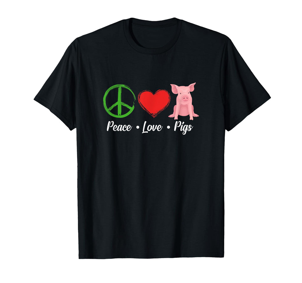 Funny Pig Lover Peace Love Pigs T-Shirt - Fun Novelty Design for Adults - T-Shirt, Sweatshirt, Hoodie
