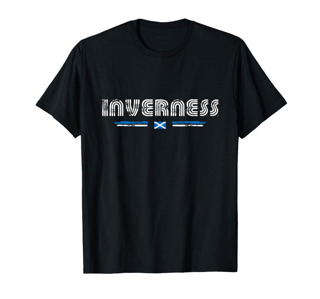 Inverness Scotland 70S 80S Type T-Shirt - Minimalist Print Men Women - T-Shirt, Sweatshirt, Hoodie